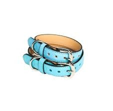 Bork Leather Dog Collar Medium Blue