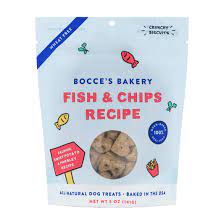 Bocce's Fish & Chips Biscuits Dog Treats 141.7g