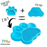 Paw 2-IN-1 Slow Feeder & Lick Pad Blue