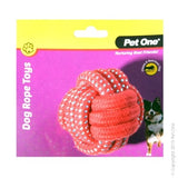 Pet One Rope Ball 8cm Dog Toy