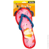 Pet One Squeaky Flamingo Thong with Rope Dog Toy