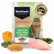 Black Hawk Chicken, Pea & Broth Wet Cat Food 85g